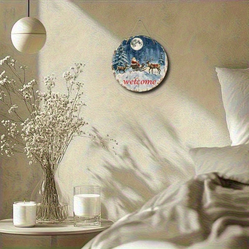 Weihnachtslogo mit Weihnachtsmann und Schneemann, Geschenkanhänger-Design, Dekoration für Haustür und Fenster, geeignet für Weihnachten, Weihnachtswanddekoration, Weihnachtsdekoration_voghion.com