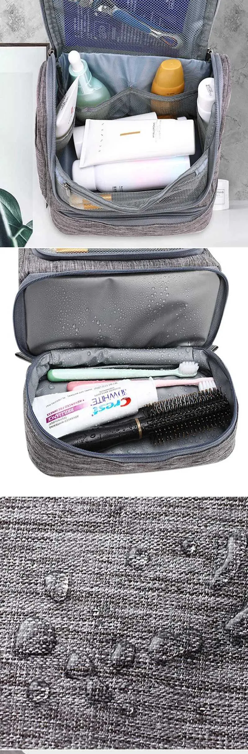 Geantă cosmetică portabilă impermeabilă pentru bărbați, pentru călătorii, capacitate mare de depozitare, curățenie chimică, geantă de toaletă pentru femei Y241023_voghion.com