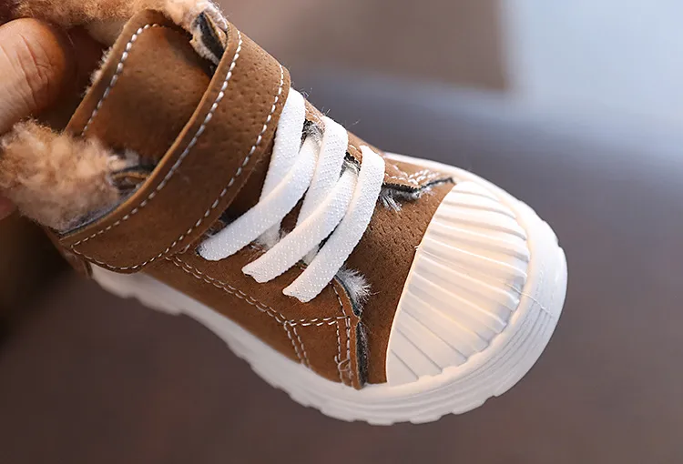 Botas cálidas de invierno para niños, nuevas, gruesas, de algodón, impermeables, cortas, Happysteps, para bebés y niñas, talla EE. UU._voghion.com