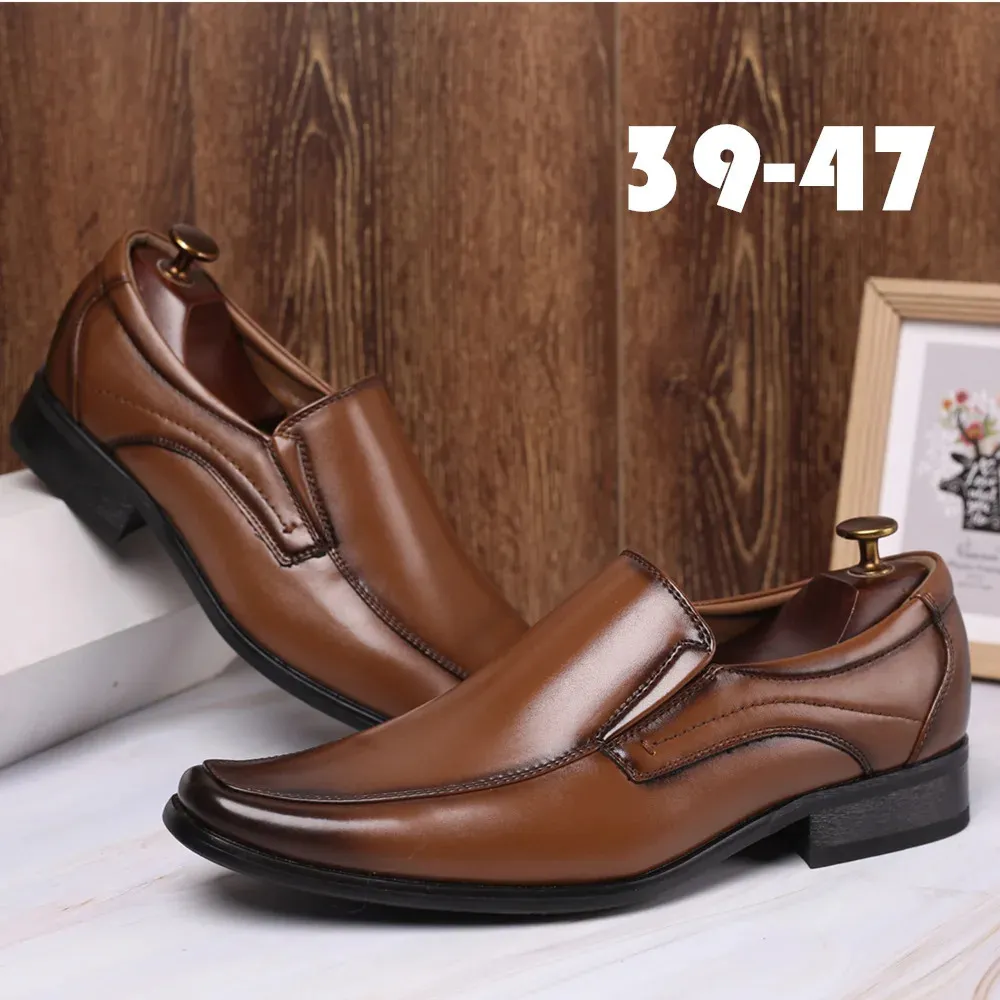 Vestidos clássicos de couro para negócios, elegantes e formais, sapatos Oxford para casamento e escritório, masculinos 240930_voghion.com