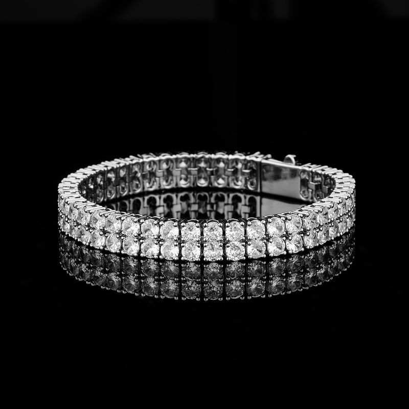Hip Hop 4mm Micro Inlaid Zircon Dubbele Rij Tennis Armband_voghion.com