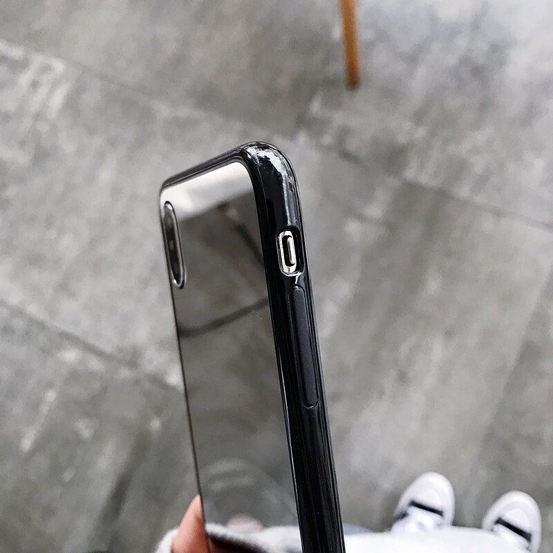 12 Pro 11 Max 13 Telefoon 15 Edge Zwart 14 XS MAX XR Zacht TPU Beschermend Voor iPhone 7 8PLUS Spiegelhoesje tective i_voghion.com