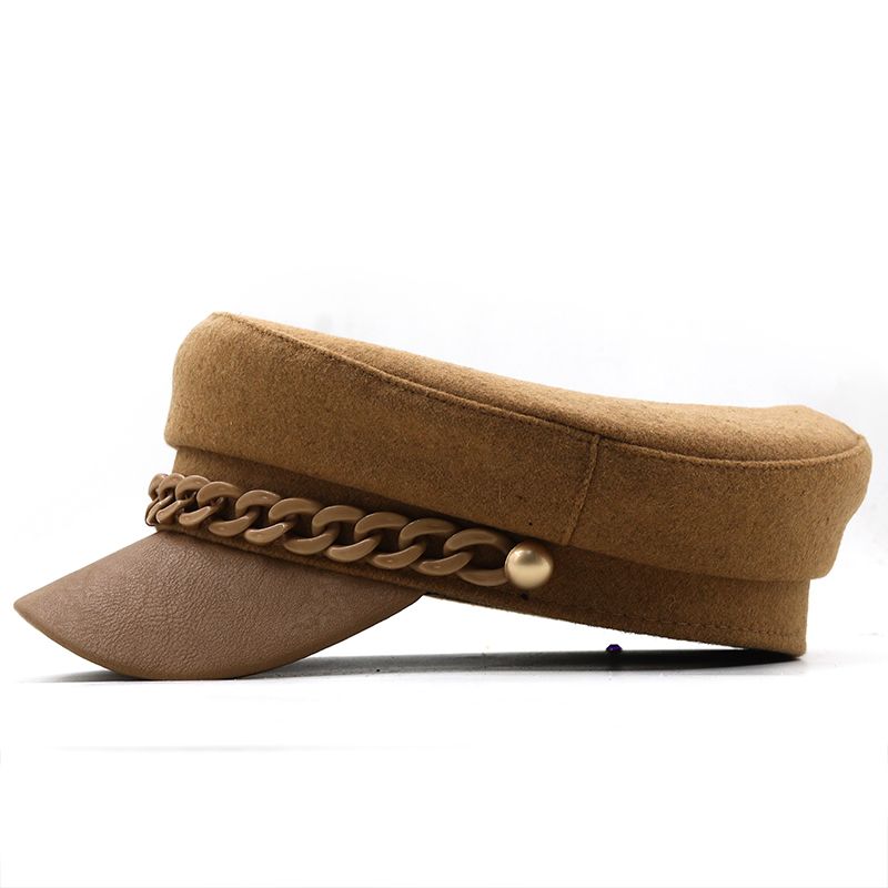 Semplice berretto ottagonale semplice da donna, cappelli autunnali invernali per donne, cappello casual in lana, berretto retrò britannico da pittore_voghion.com