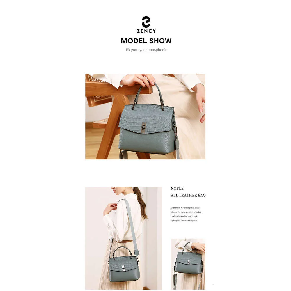 Zency Borsa da donna in vera pelle, borsa a mano vintage in pietra, borsa a tracolla da donna, borsa a tracolla alla moda per OL_voghion.com