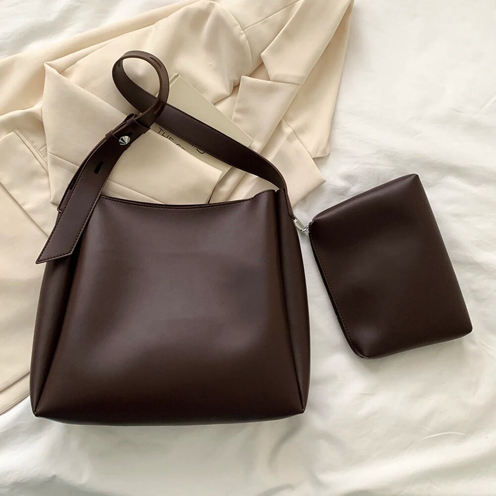 Modna skórzana torba shopper dla kobiet 2023 Tend Female Prosta duża torba na ramię o dużej pojemności Torebki i portfele_voghion.com