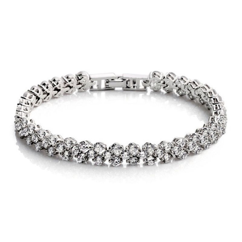 Light And Minimalist Roman Women's Zircon Crystal New Style Bracelet Set With Dia Fashion Jewelry_voghion.com
