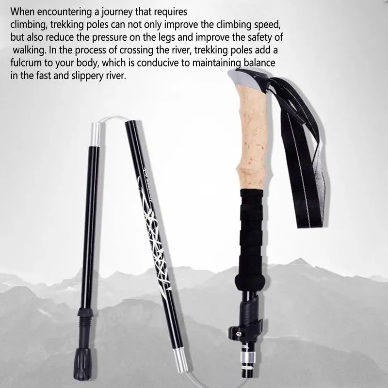 1PC Trekking Poles Walking Stic Alpenstock Telescc Ultralight Premium Carbon Adjustable with Quick Lock Hiking Cane_voghion.com