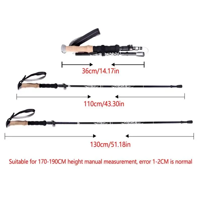 1PC Trekking Poles Walking Stic Alpenstock Telescc Ultralight Premium Carbon Adjustable with Quick Lock Hiking Cane_voghion.com