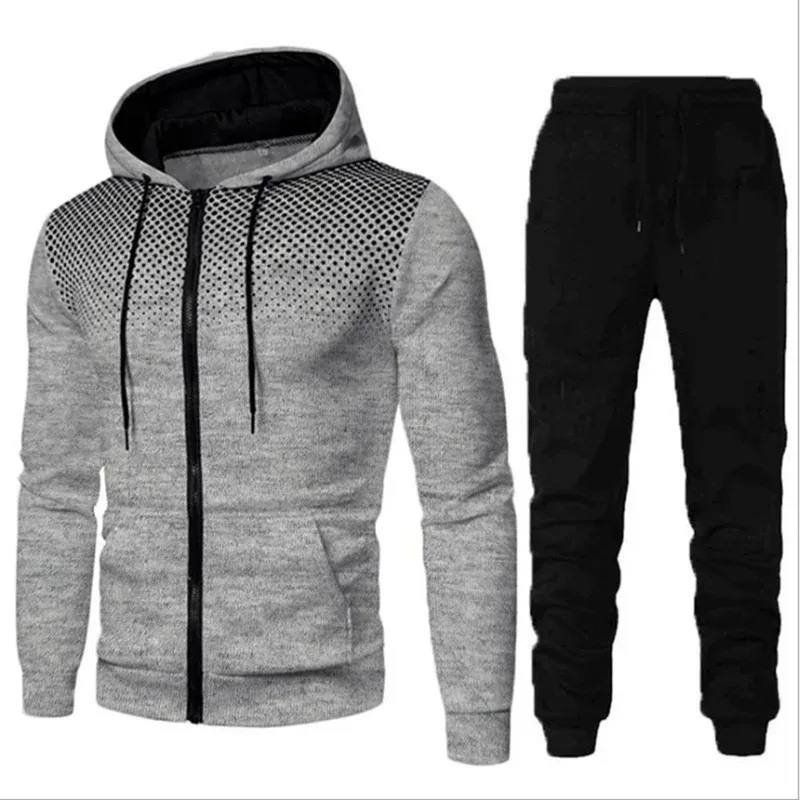 Herrars huvtröja och sweatshirt set med fleecefoder och huva_voghion.com
