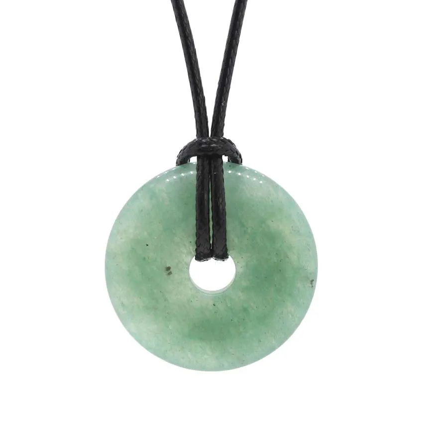 Colliers pendentifs KFT 30 mm Cercle Donut Naturel Guérison Cristal Quartz Collier Lapis Lazuli Opale Pierre Amulette Porte-Bonheur_voghion.com