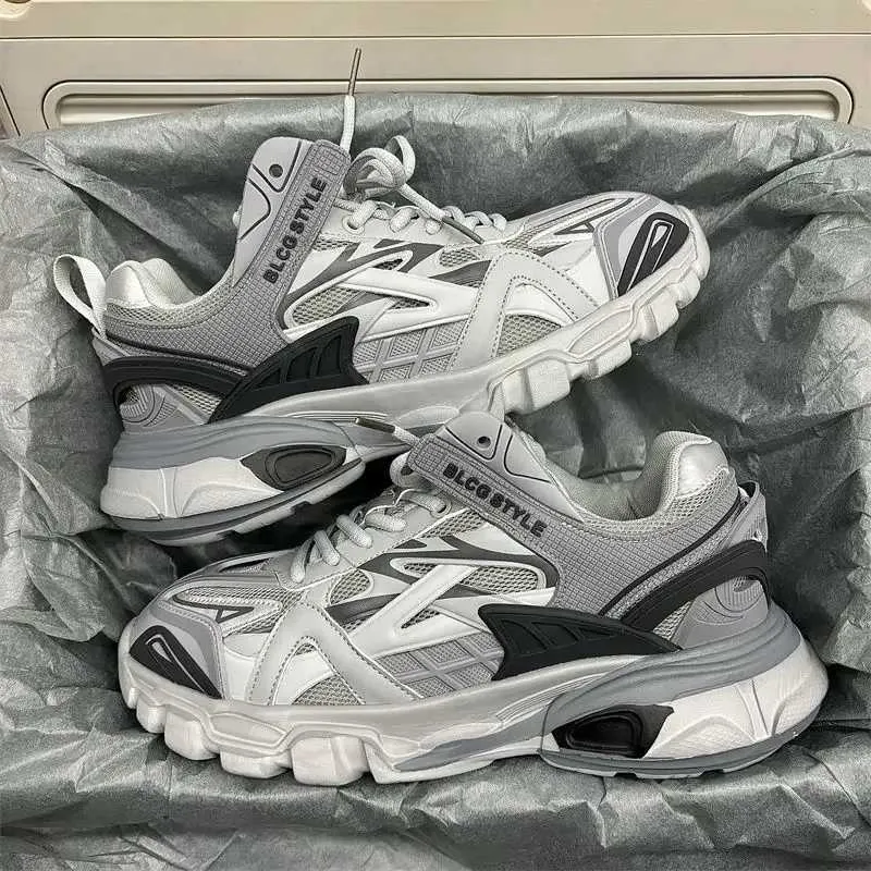 Size 41 42 Womens Casual Sports Men Stylish Brand Design Ladies Chunky Sneakers Thick Sole Tennis Shoes 43 44 Big_voghion.com