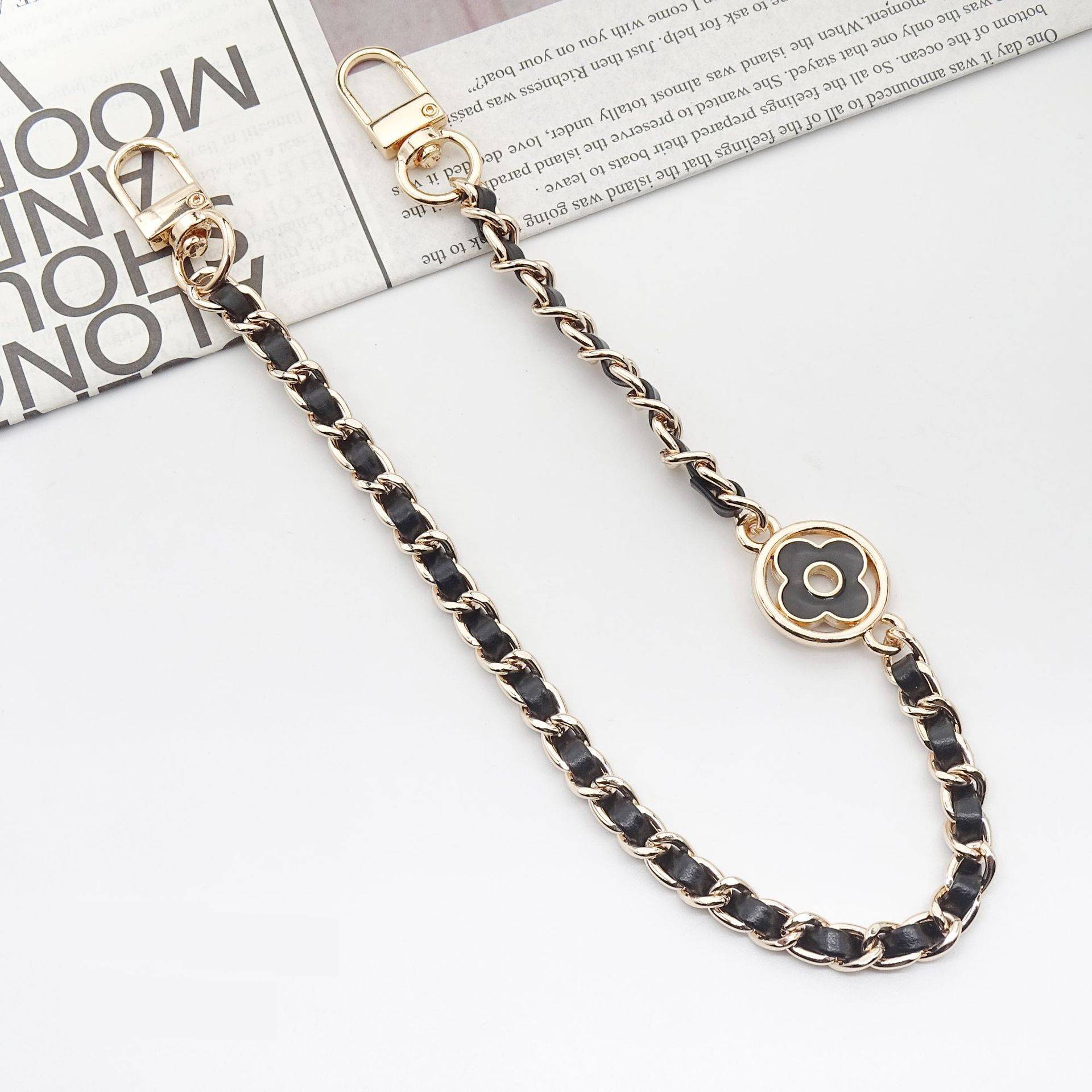 Nuovo cinturino per borsa in pelle con catena in metallo e cordino per telefono, catena per borsa da donna, tracolla, kit di conversione per custodia per telefono_voghion.com