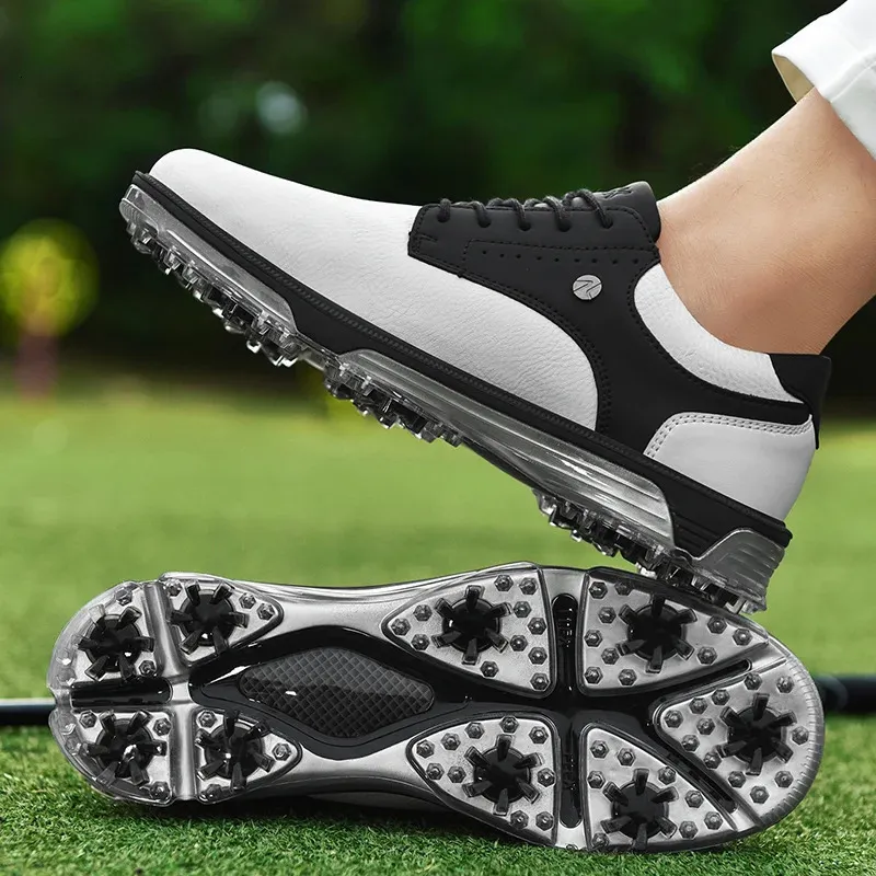 Αδιάβροχα παπούτσια Golfer Sport Man Ankle Golf Sneaker Είδη παπουτσιών γκολφ Παπούτσια γκολφ Αντιολισθητικά άνετα παπούτσια για περπάτημα μαύρο 240_voghion.com