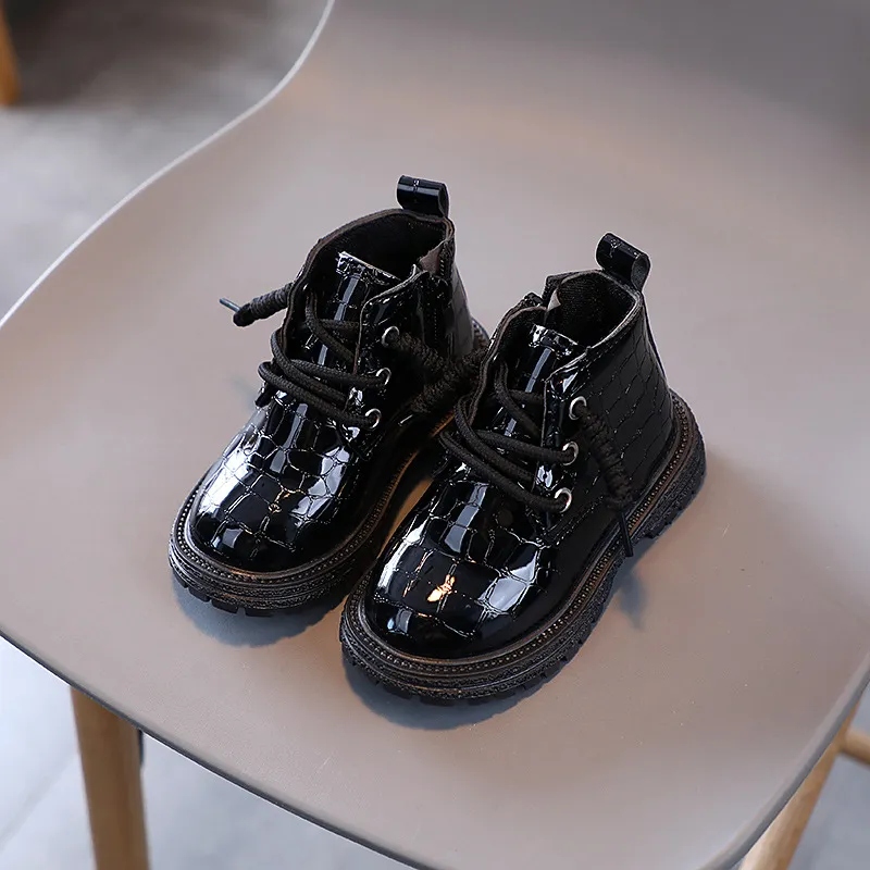 Toddler Girls Crocodile Pattern For Autumn Winter Fashion Children Shoes Littlesprouts Kids Boy Boots Black Beige Size_voghion.com