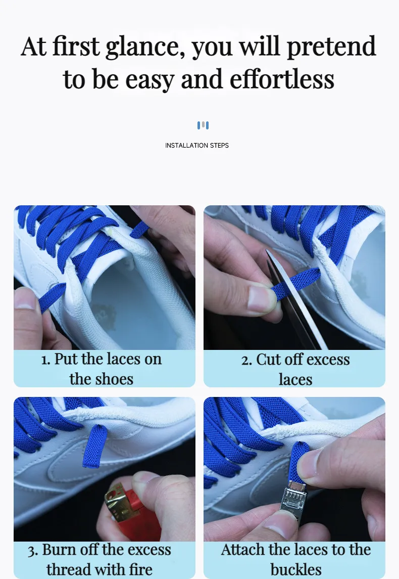 Lacci per scarpe con chiusura magnetica senza lacci per bambini e adulti, elastici piatti, lacci per scarpe senza lacci_voghion.com
