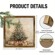 Vintage-Holzschild mit Weihnachtsbaum – 20,3 x 20,3 cm, rustikale Weihnachtsdekoration. Perfekt für Wohnzimmer, Küche oder als festliches Geschenk._voghion.com