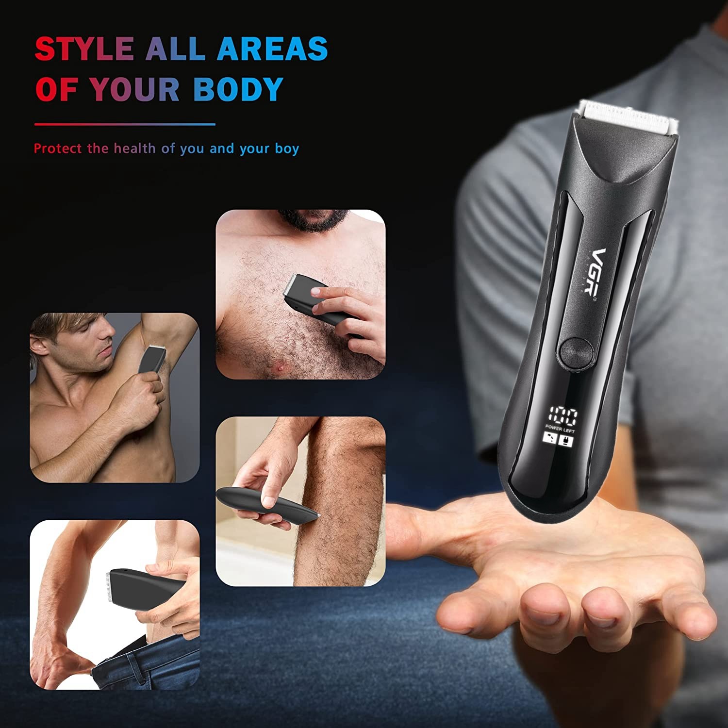 Rifinitore per peli pubici, impermeabile, per inguine, corpo e barba, per uomini e donne, rasoio elettrico per palle e toelettatura del corpo, lama in ceramica ricaricabile_voghion.com