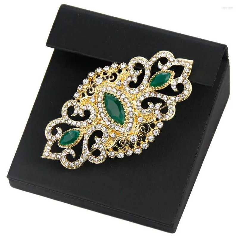Brože Sunspicems s plným krystalem pro ženy, zlatá barva, marocký kaftan, svatební šperky, květinové pinzety, svatební bijoux_voghion.com