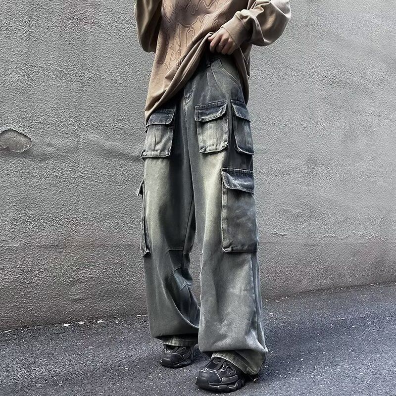 Calça cargo masculina estilo americano estilo vibe, estilo cargo ..._voghion.com