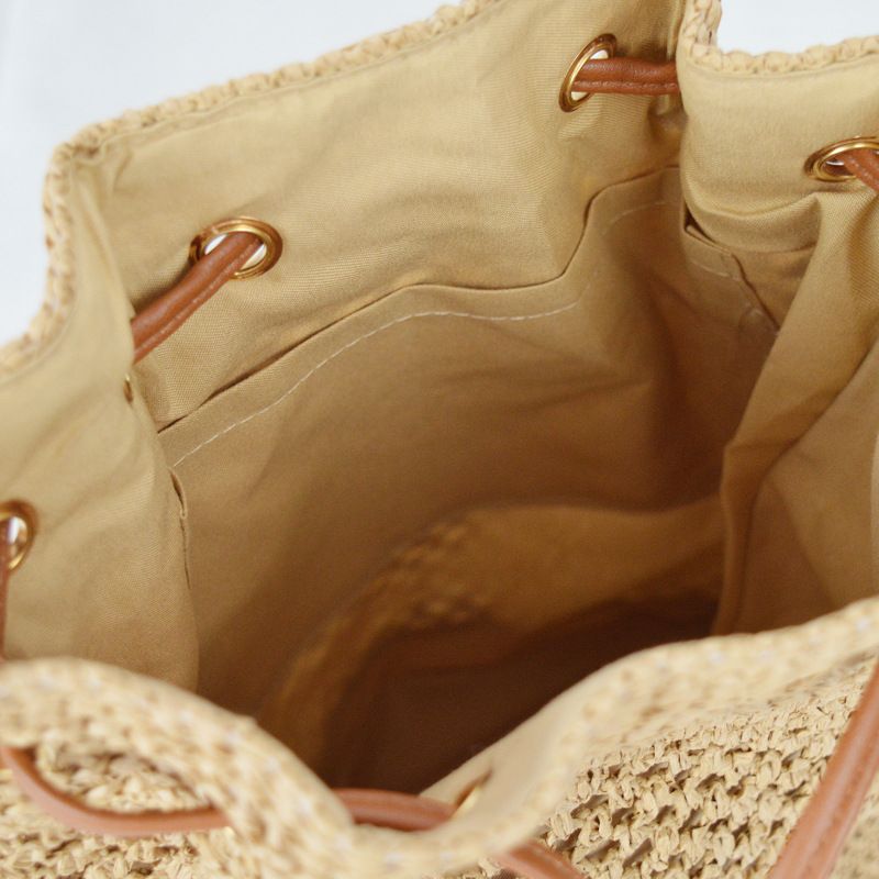 Ausgehöhlte Mode große Kapazität Baby Mama Lebensmitteleinkaufshandtasche süßer gewebter Rucksack gewebte Tasche_voghion.com