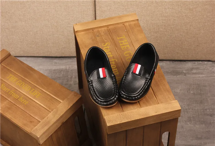Kinder PU Leder Jugend Casual Style Weiche Bequeme Halbschuhe Schlupfschuhe Kleinkinder Schuhe Größe 21 - 36_voghion.com
