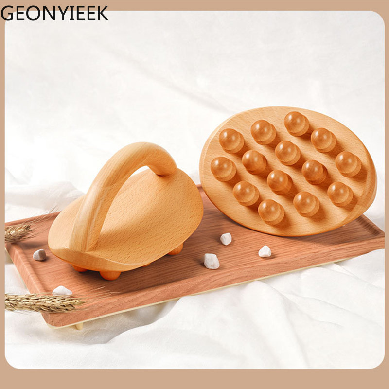 Handgehaltene Gua Sha-Massagebürste aus natürlichem Holz mit 14 Perlen für Taille, Beine, Körper, Meridian-Schaben, SPA-Therapie, Anti-Cellulite-Entspannungswerkzeug_voghion.com