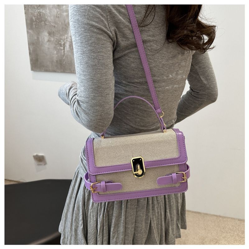 Women's Contrast Color This Year Popular Trend Ins Hand Held Single Shoulder Crossbody Ladies Small Square Bag_voghion.com