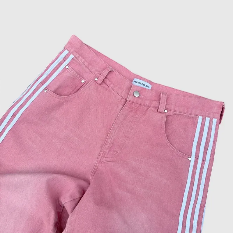 Y2K Herre Dame Jeans Baggy Høy Kvalitet Broderte Stripete Haruku Joggebukser Herre Dame Hip Hop Streetwear Avslappet Vide Ben_voghion.com