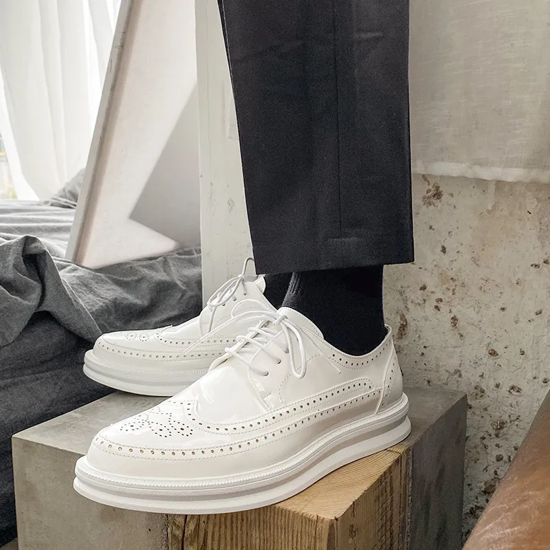 Heren Formele Witte Split Lederen Zakelijke Casual Schoenen Mode Man Jurk Kantoor Bruiloft Oxfords Mannelijk Comfortabel Schoeisel_voghion.com