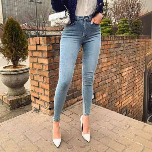 Women's Clothing High Waist Elastic Slim Fit Skinny Jeans For Women