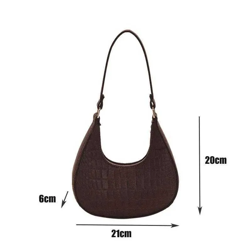 2023 mode Frauen Koreanische Neue Stein Muster Unterwäsche Casual Schulter Filz Einfarbig Handtasche Crescent Sattel Tasche_voghion.com