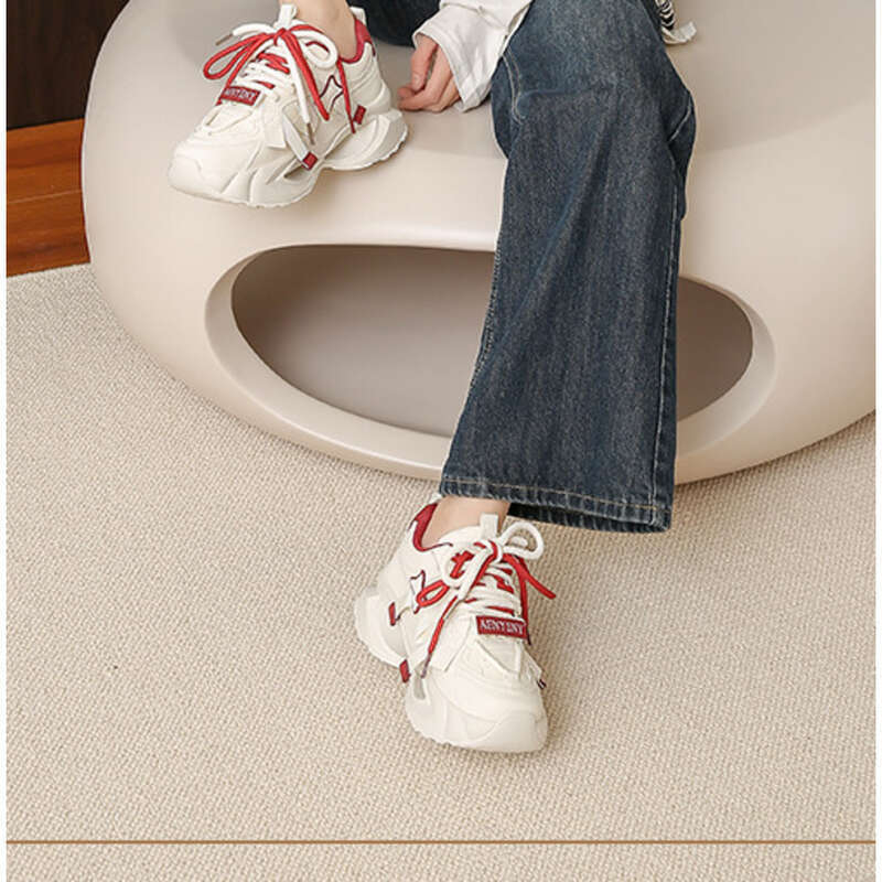 2025 Wiosna Nowe Tata Grube Podeszwy Studenckie Damskie Trampki_voghion.com