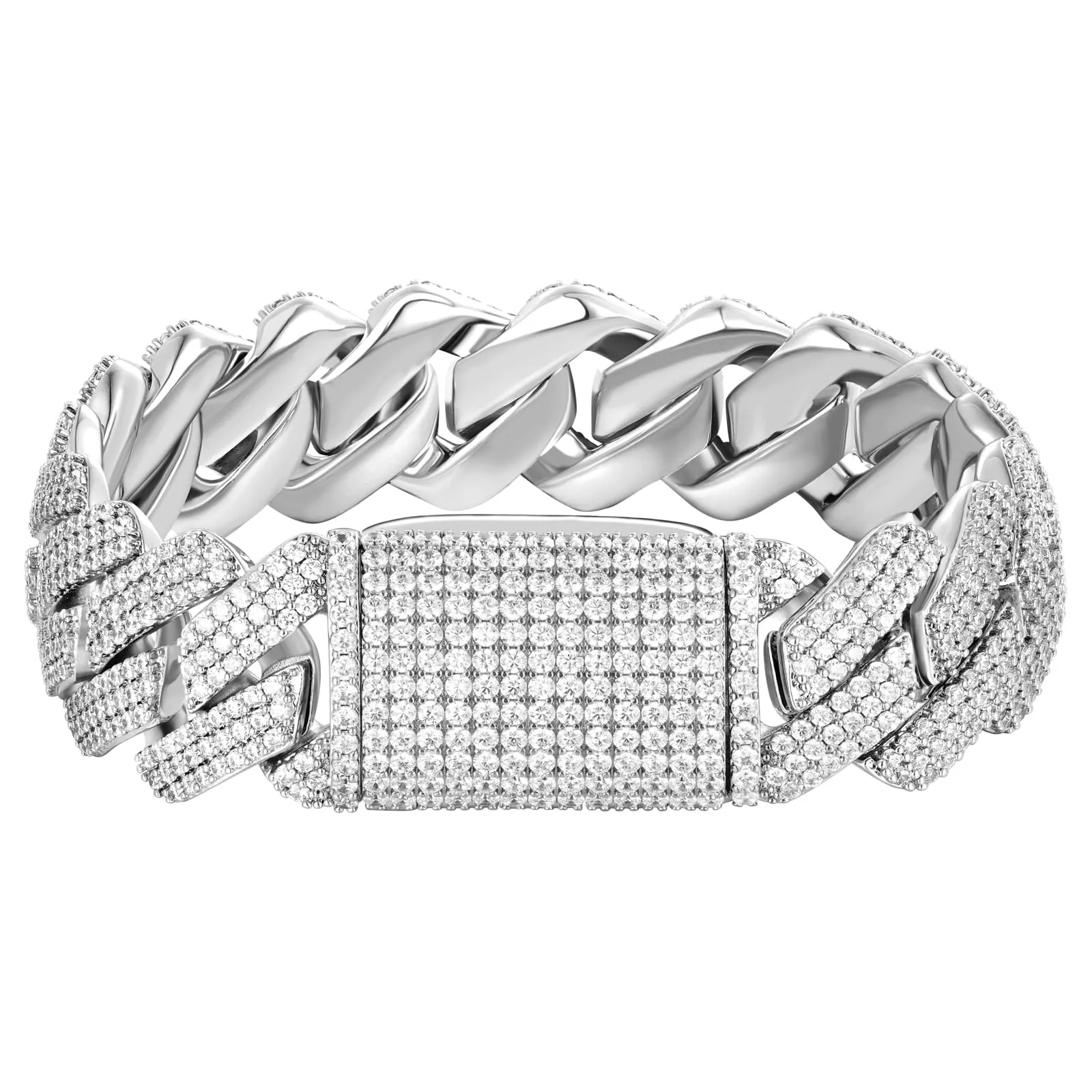 collana a catena a maglie cubane di moda firmata per uomo 3 file di diamanti moissanite bling 20MM catene girocollo larghe ghiacciate_voghion.com