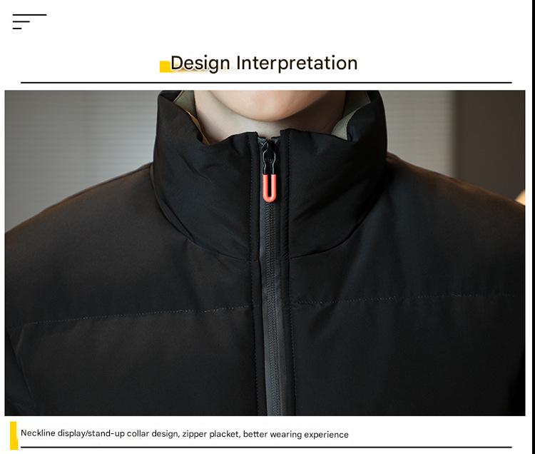 Herrenbekleidung Herren Stehkragen Pufferjacke - Winter Thermomantel mit modischer Steppung (Oversize Trendy Style)​​_voghion.com