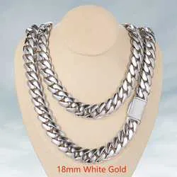 Gioielli Hip Hop all'ingrosso 20mm 10K Oro Argento Personalizzato Solido Miami Cuban Link Catena Collana Per Uomo_voghion.com