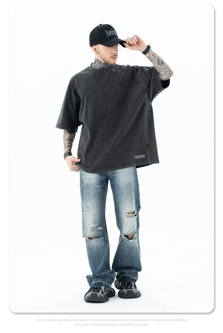 MERCURY SUP Herretøj | 2024 Forår/Sommer Nyheder Trendy Mærke High Street Struktur Splicing Craft Vaskede Gamle Shorts_voghion.com