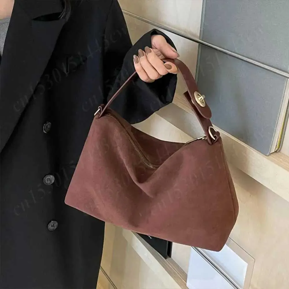 New Shoulder Bag for Women Suede Hobo Adjustable Strap Handbag With Inner Pocket Satchel Purse Zipper Crossbody Ba241104_voghion.com