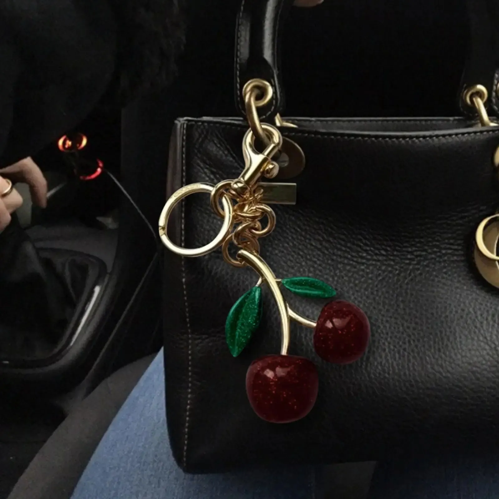 Bag Cute Keychain with Metal Key Ring and Clip Cherry Charm PurseBags Accessories for Women 240813_voghion.com