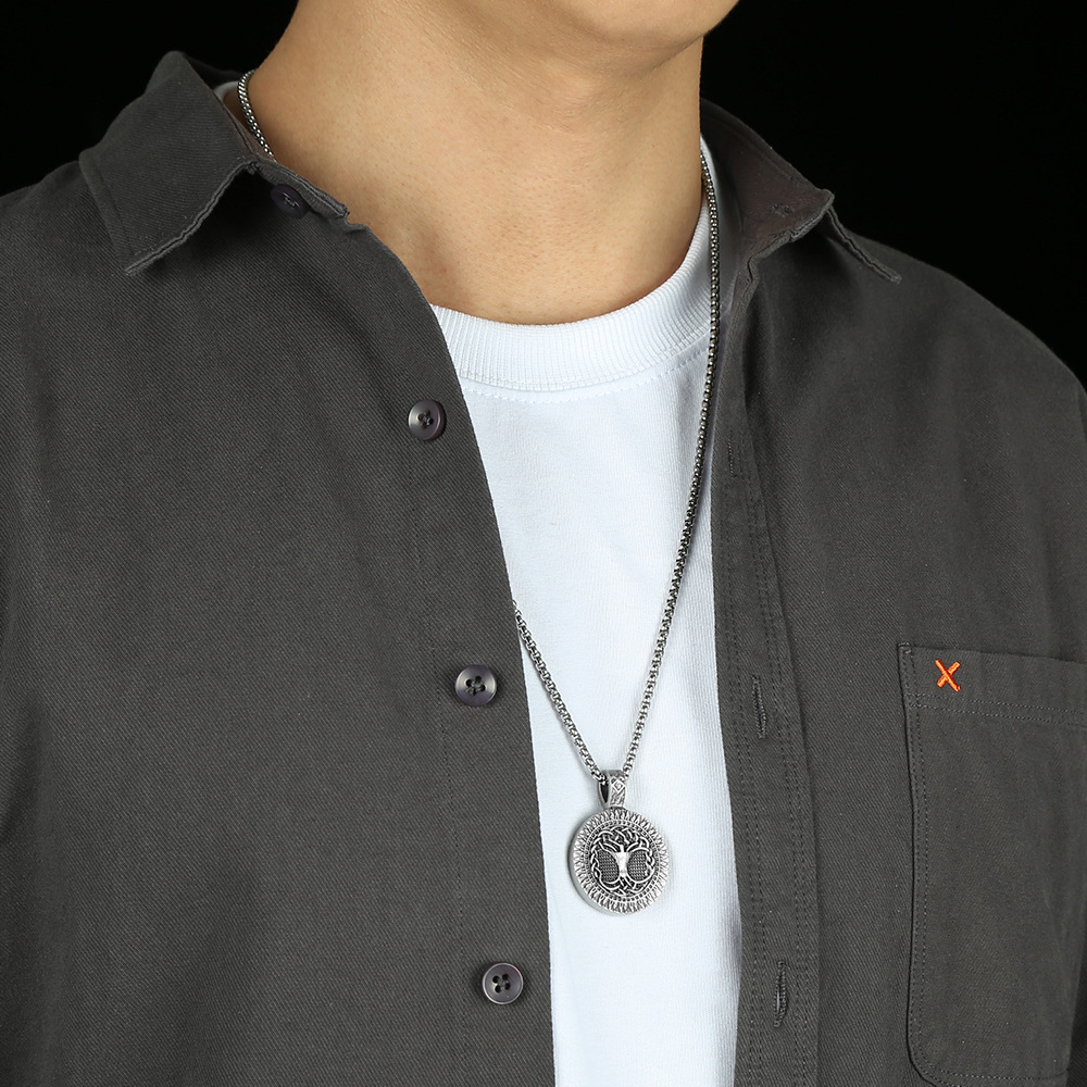 Tree of Life Talisman Pendant Instagram Necklace Men's Hip Hop Chain Punk Style Jewelry_voghion.com
