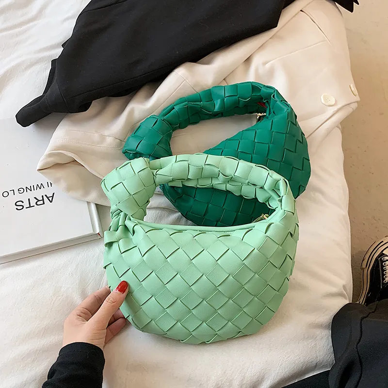 Abendtaschen Damen Schulter PU Leder Handtasche für Frauen 2024 Sommer Weben Handtaschen und Geldbörsen Weibliche Reise_voghion.com