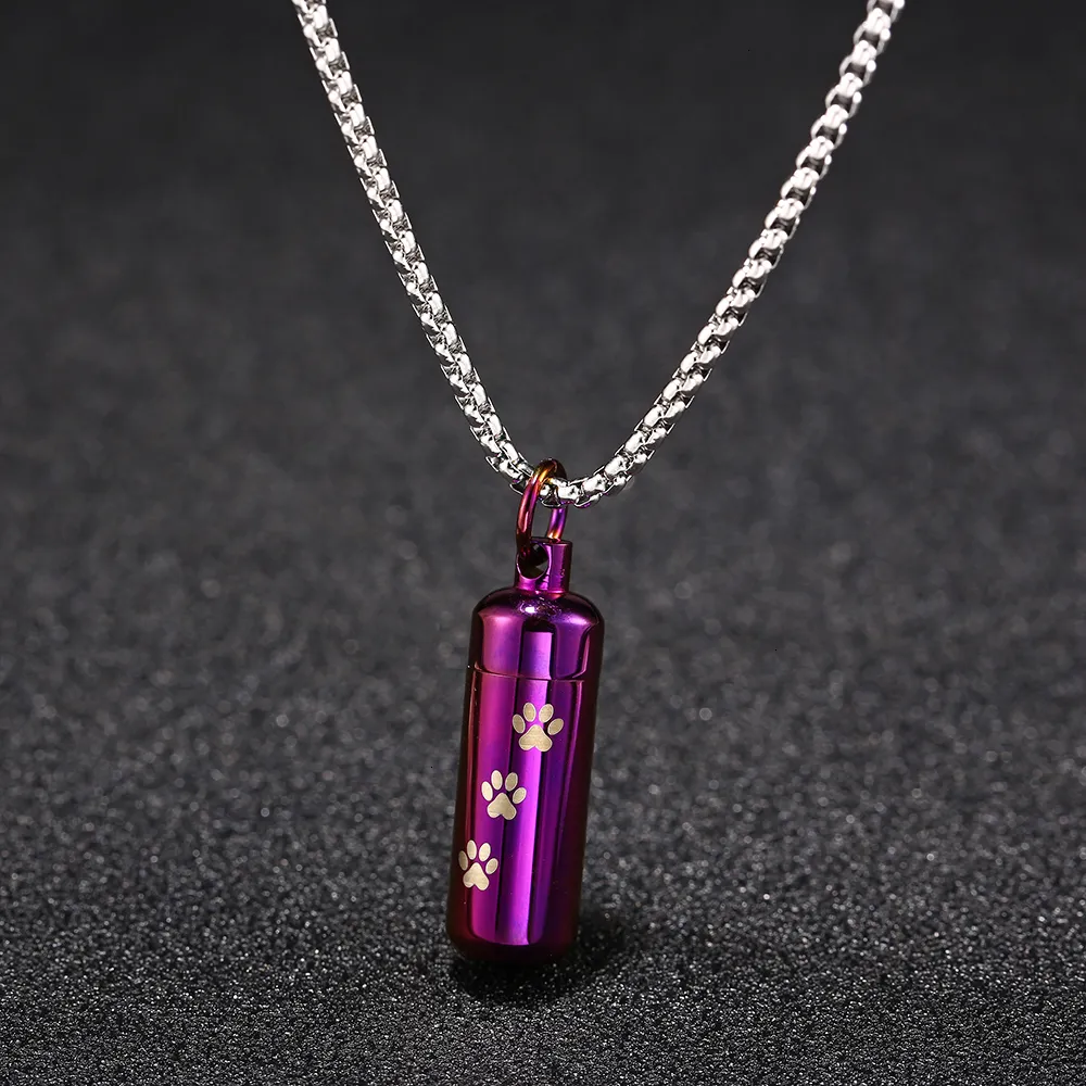 Collane con ciondolo in acciaio inossidabile, collana con zampa di animale domestico, souvenir commemorativo per la cremazione, accessori per cuccioli per le ceneri_voghion.com