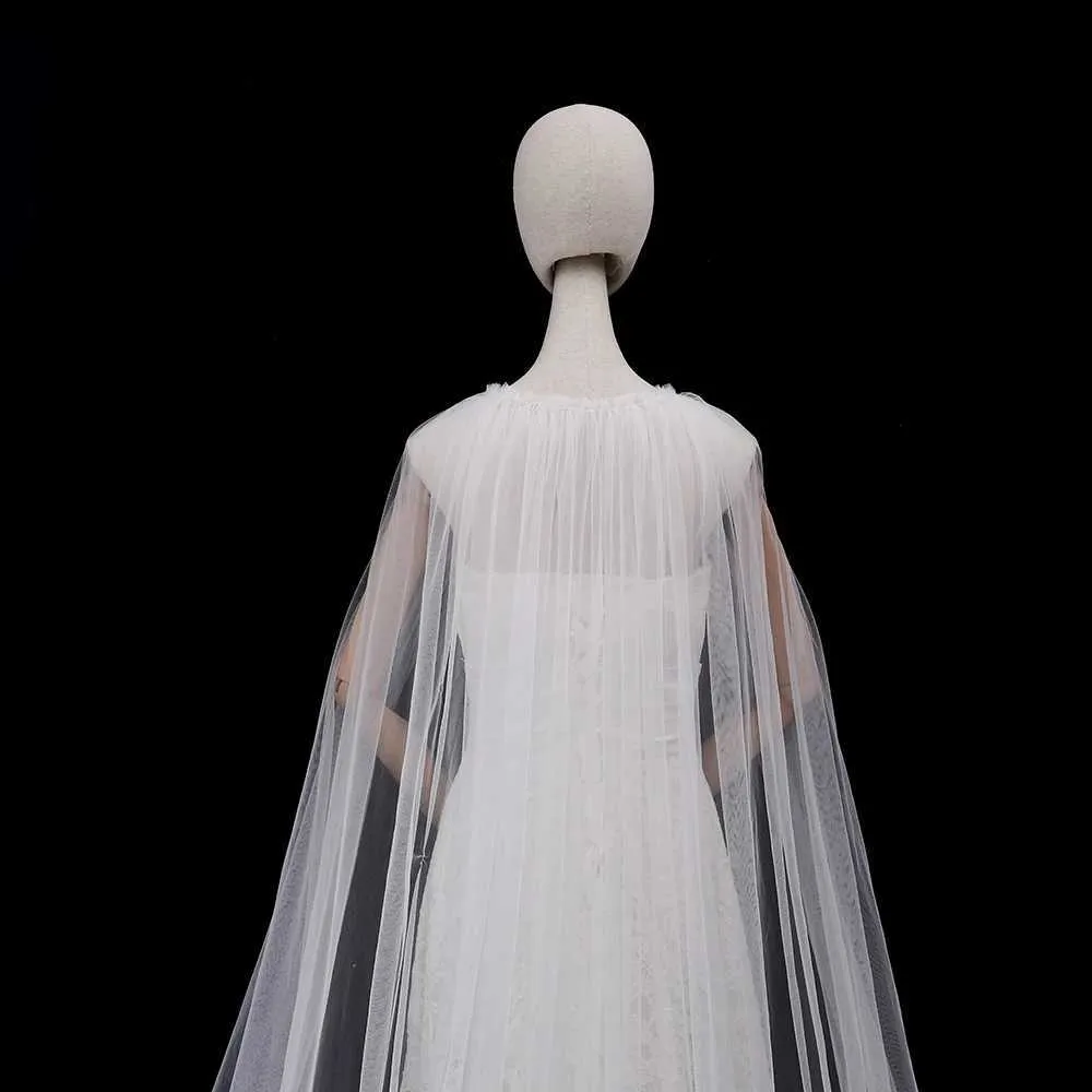Gioielli per capelli Donna VG28 Mantello elegante Mantello Velo Semplice Bolero da sposa Morbido scialle in tulle Abito da sposa Accessori per_voghion.com