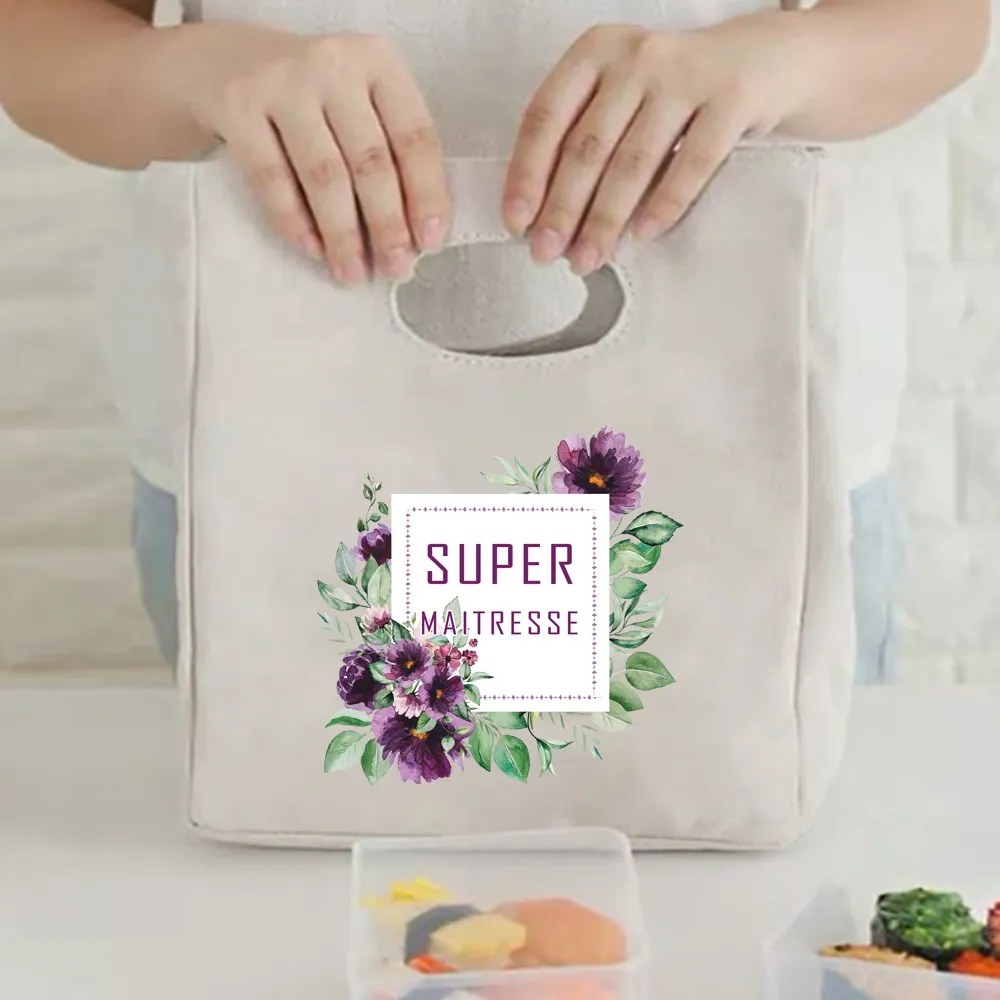 2023 Canvas Lunch Dinner Bags Print Handbag Picnic Travel Breakfast Box Lunchbox School Child Thermal Bag Tote Food Door_voghion.com