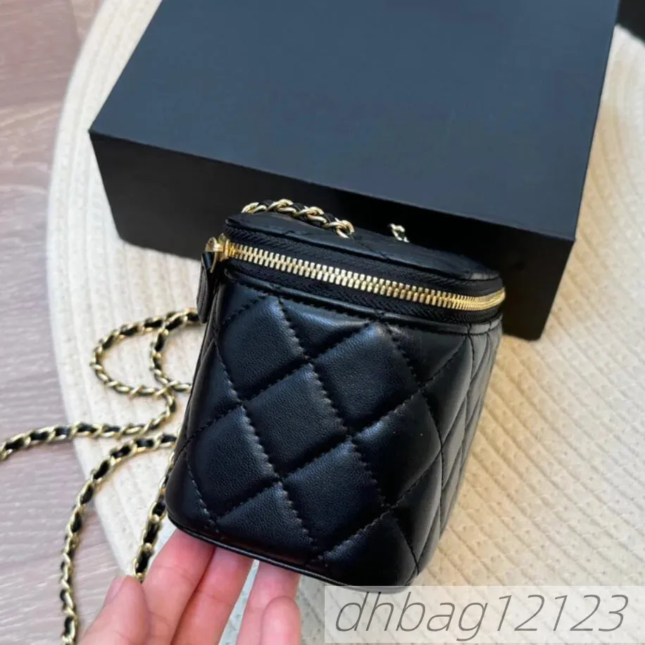 Lambskin Pearl Ball Quilted Makeup Vanity Box Bags Black White Pink Sier Crossbody Card Holder Large Capacity_voghion.com