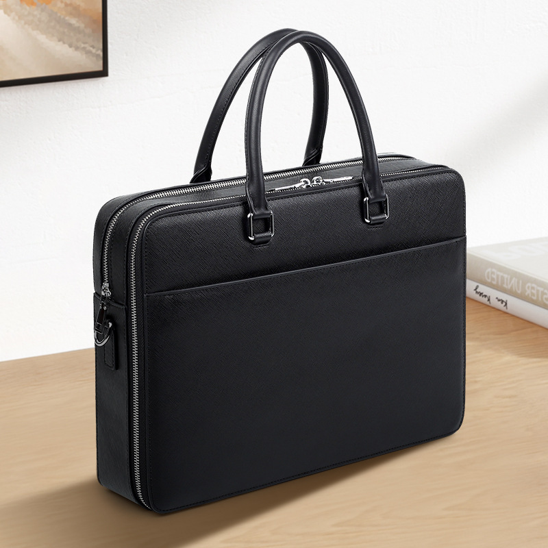 Men’s Handbags Fashion Men’s Briefcase Trend Large Capacity Business Genuine Leather Men’s Bag Commuting Business Multifunctional Men’s Handbag
