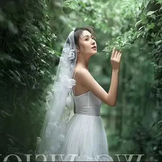 Hair Jewelry Bridal Wedding Veil with 3D Flowers 1.5 Meters One Layer White_voghion.com