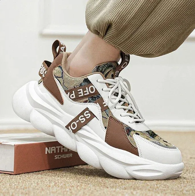 Sports Thick Platform Casual Men's Trainers For Daily Comfort_voghion.com