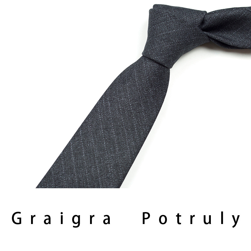 Small Men's Solid Color Coffee Gray 8cm Business Tie With Zipper_voghion.com