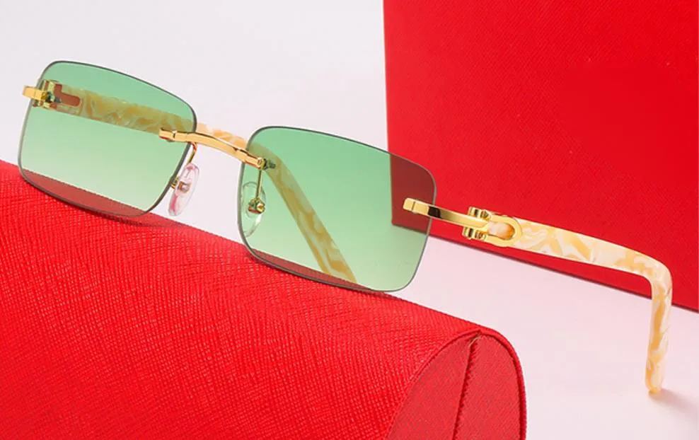 Nuovo stile di moda in legno corno di bufalo stile 00520 occhiali da sole di colore misto in lega di titanio con montatura miopia uomo donna di alta qualità UV400_voghion.com