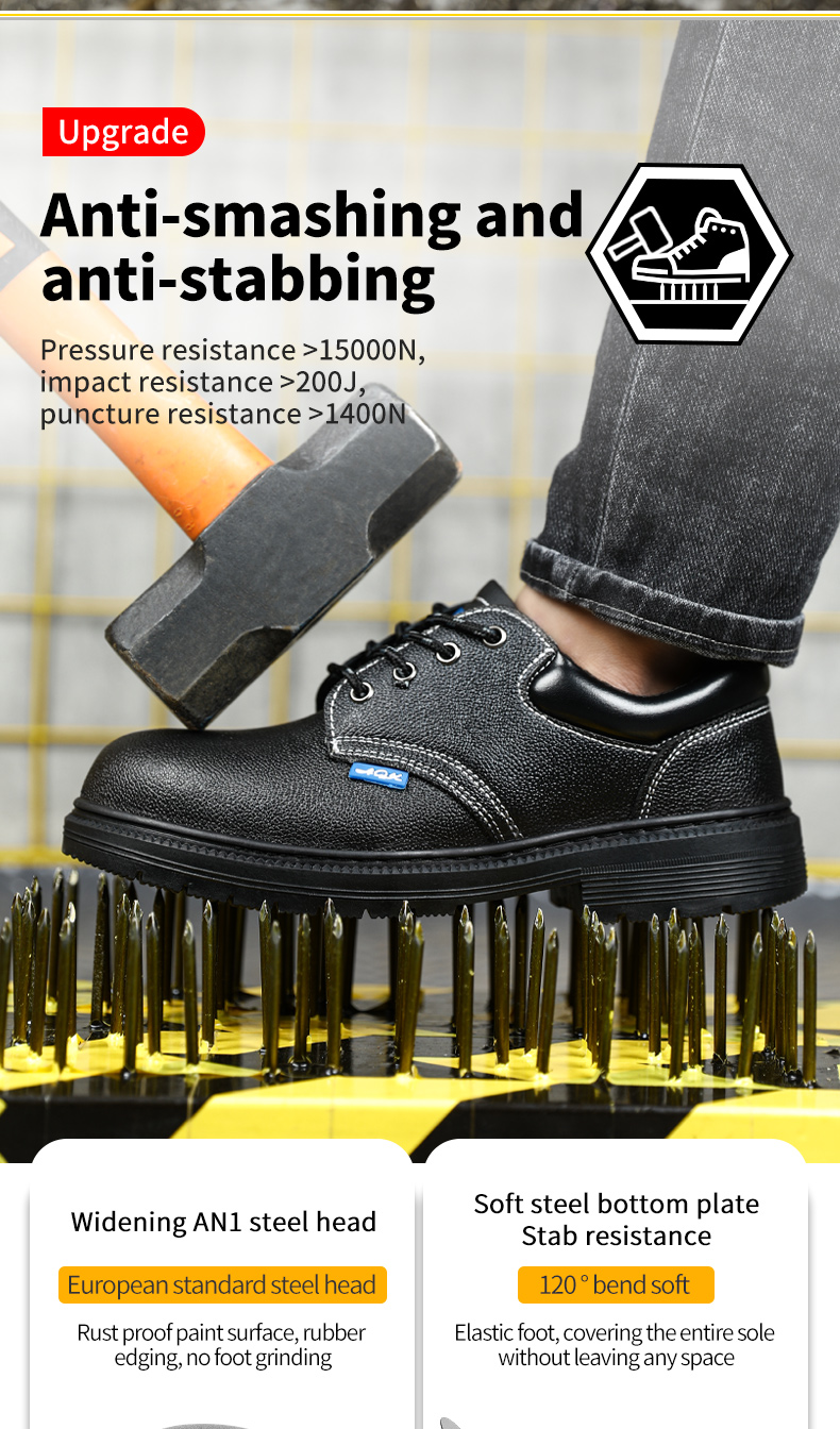 Buty robocze GUYISA z metalowym noskiem, odporne na rozbicie i przebicie, wodoodporne, rozmiar 35-47_voghion.com